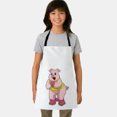 Varken bij fitness met rubberband schort (Insitu)