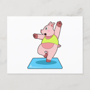 Varken bij Yoga Fitness Briefkaart