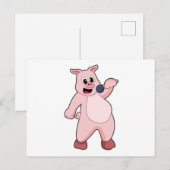 Varken bij zingen met microfoon briefkaart (Voorkant / Achterkant)