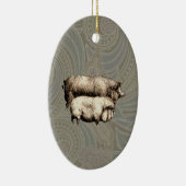 Varken Boerderij Land Antiek Illustratie Art Keramisch Ornament (Rechts)