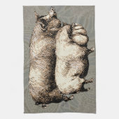 Varken Boerderij Land Antiek Illustratie Art Theedoek (Verticaal)