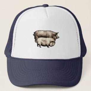 Varken Boerderij Land Antiek Illustratie Art Trucker Pet