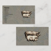 Varken Boerderij Land Antiek Illustratie Art Visitekaartje (Voorkant / Achterkant)