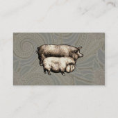 Varken Boerderij Land Antiek Illustratie Art Visitekaartje (Achterkant)