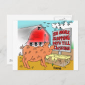 Varken cartoon kerstmis briefkaart (Voorkant / Achterkant)