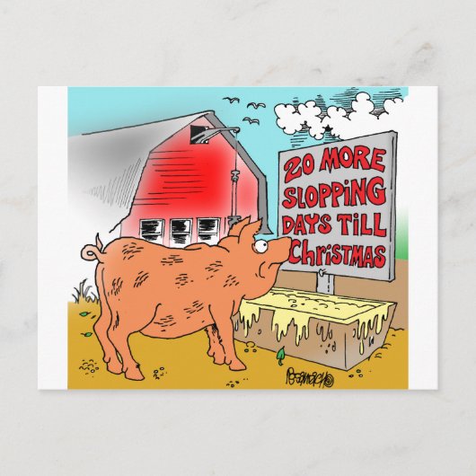 Varken cartoon kerstmis briefkaart (Voorkant)