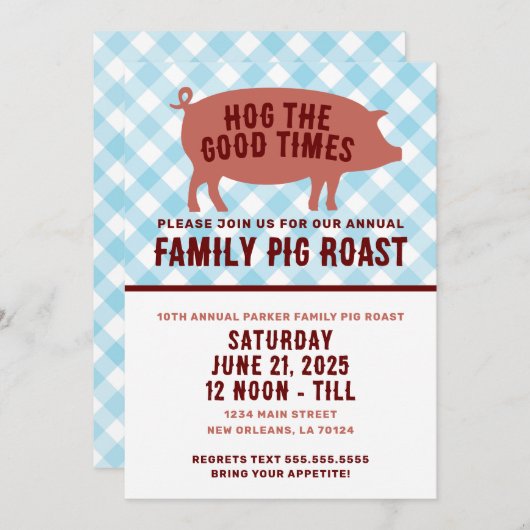 Varken de goede tijden Varkensroast Kaart (Voorkant / Achterkant)