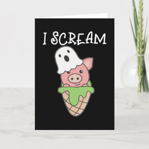 Varken Halloween Geest Ik Scream Ijs Pun Feestdagen Kaart