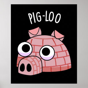 Varken-ijsloo Grappige Igloo Woordspeling Donkere Poster