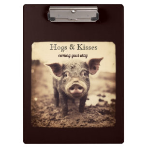 Varken in de modder, varkens en kussen klembord