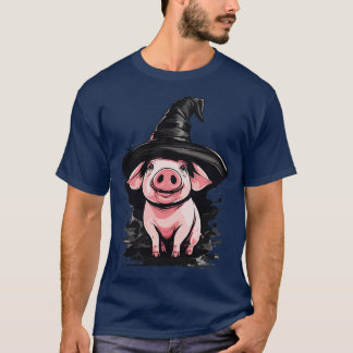 Varken in een heks pet halloween varken t-shirt