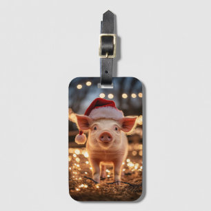 Varken in een Santa Hat Bagagelabel