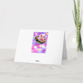 Varken in ruimteschip feestdagen kaart (Achterkant)