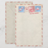 varken in vliegende post briefpapier (Voorkant / Achterkant)