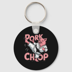 Varken Karate Varkenskarbonade Grappig Varken Zwij Sleutelhanger