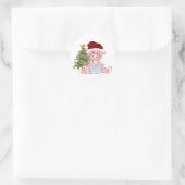 Varken & Kerstboom Ronde Sticker (Tas)