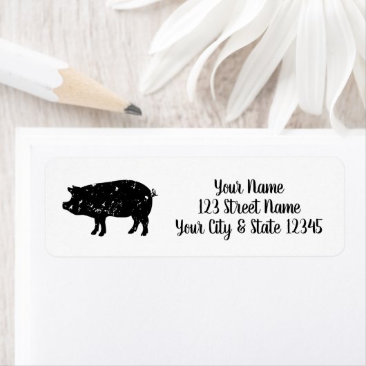 varken logo aangepaste retour adreslabels etiket (Insitu)