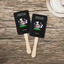 Varken Mascotte Familie Reünie Barbecue Aangepast Handwaaier