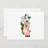Varken met bloem lelie briefkaart (Voorkant / Achterkant)