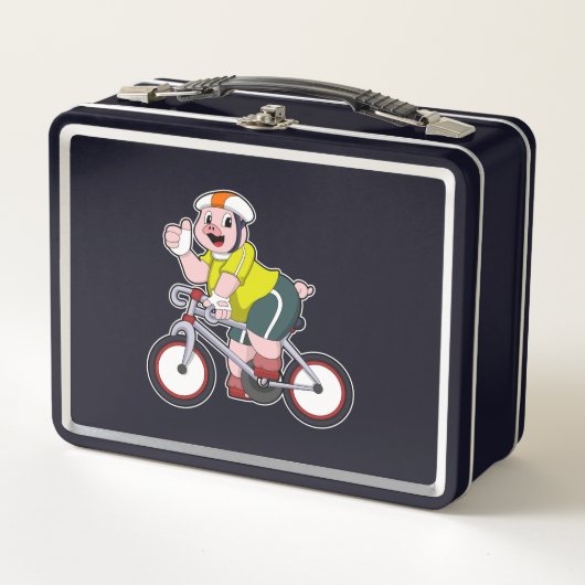 Varken met fiets en helm (Voorkant)