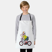 Varken met fiets en helm schort (Gedragen)