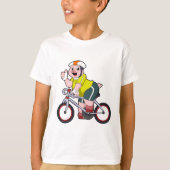 Varken met fiets en helm t-shirt (Voorkant)