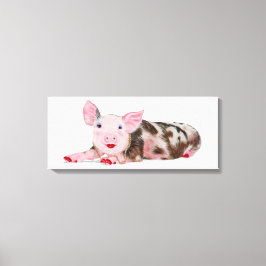 Varken met Lipstick Print op Canvas