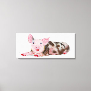 Varken met Lipstick Print op Canvas