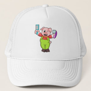 Varken met schaar en schaar trucker pet