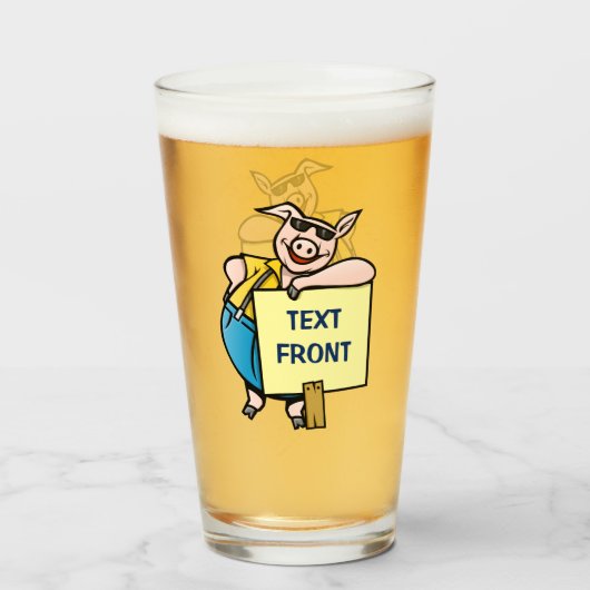 Varken met teken glas (Voorkant gevuld)