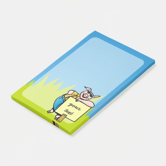 Varken met teken post-it® notes (Schuin)
