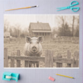 Varken op het Boerderij  Style Decoupage Tissuepapier (Craft)