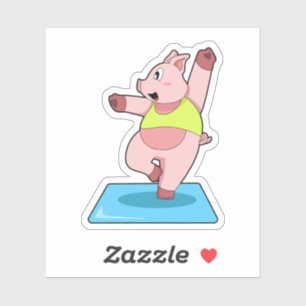 Varken op Yoga Fitness Sticker