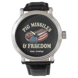 Varken Raketten en Vrijheid Vintage Patriottische  Horloge