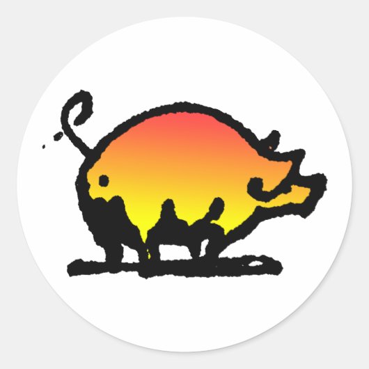 varken ronde sticker (Voorkant)