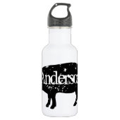 varken silhouet aangepaste stalen waterfles waterfles  (Voorkant)