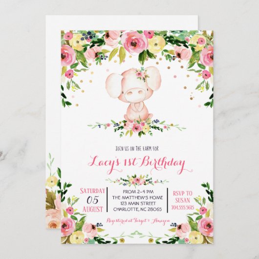 Varken Verjaardag Uitnodiging, varken verjaardag u Kaart (Voorkant / Achterkant)