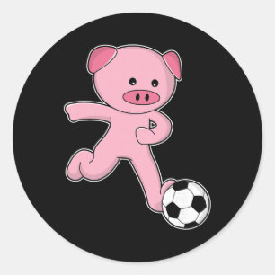 Varken Voetbalspeler Voetbal Sport Ronde Sticker