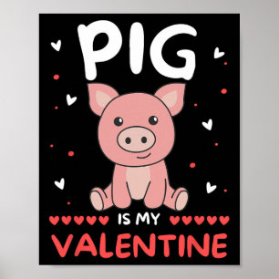 Varken voor Valentijnsdag Leuke Dieren Varken is m Poster