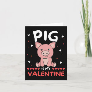 Varken voor Valentijnsdag Schattige Dieren Varken Kaart