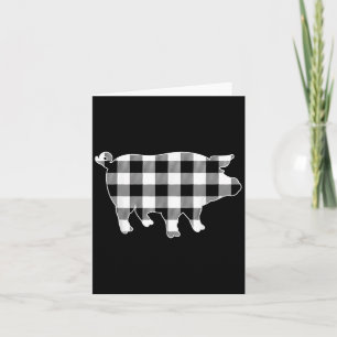 Varken Zwart &amp; Witte Buffalo Plaid Prettig Ker Kaart