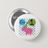 Varkens 1ste verjaardag ronde button 5,7 cm (Voorkant /achterkant)