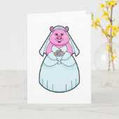Varkens als Bride met Veil Kaart (Gele Bloem)