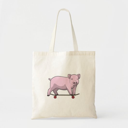 Varkens als Skater met Skateboard Tote Bag (Voorkant)