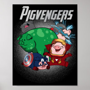Varkens Assemble Super Animal Hero Pig Lovers Poster