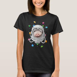 Varkens Astronaut Boerderij Dier Diep In De Kosmis T-shirt