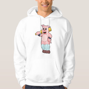 Varkens bij Cricket met cricket bat Hoodie