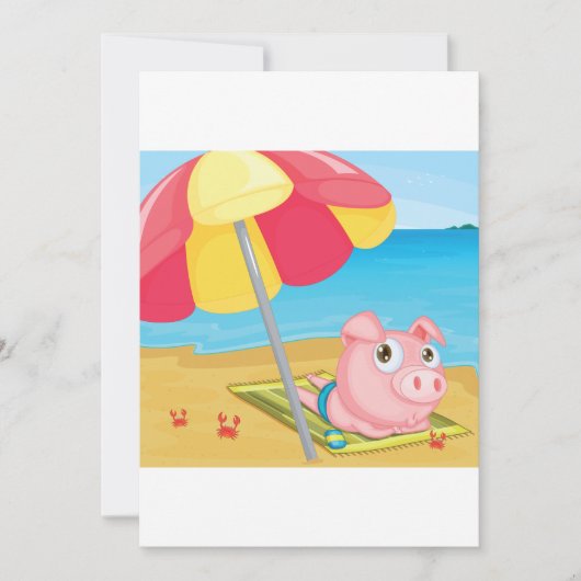 Varkens bij de stranduitvindingen kaart (Voorkant)