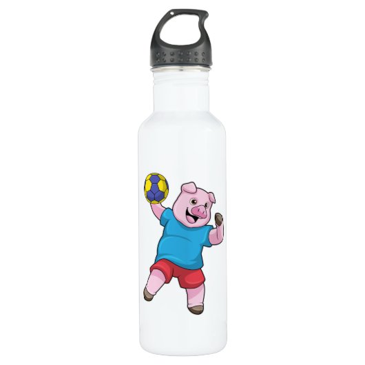 Varkens bij handbalsport waterfles (Voorkant)