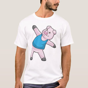 Varkens bij Yoga Stretching T-shirt